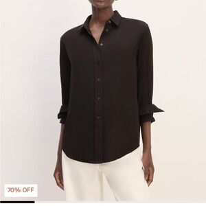 Everlane City Stripe Longsleeve Black Button-Up Women's Top